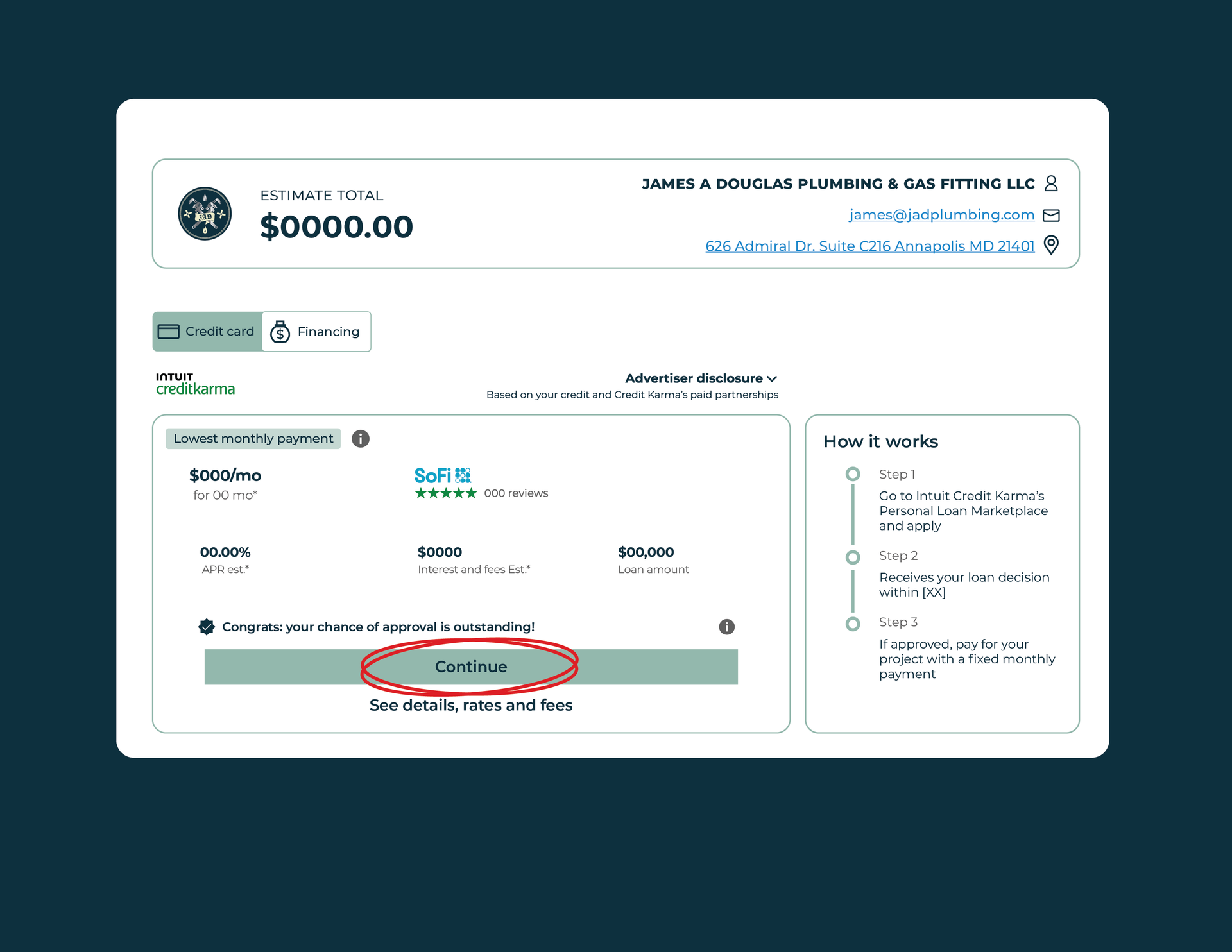 Screenshot of a banking interface. A