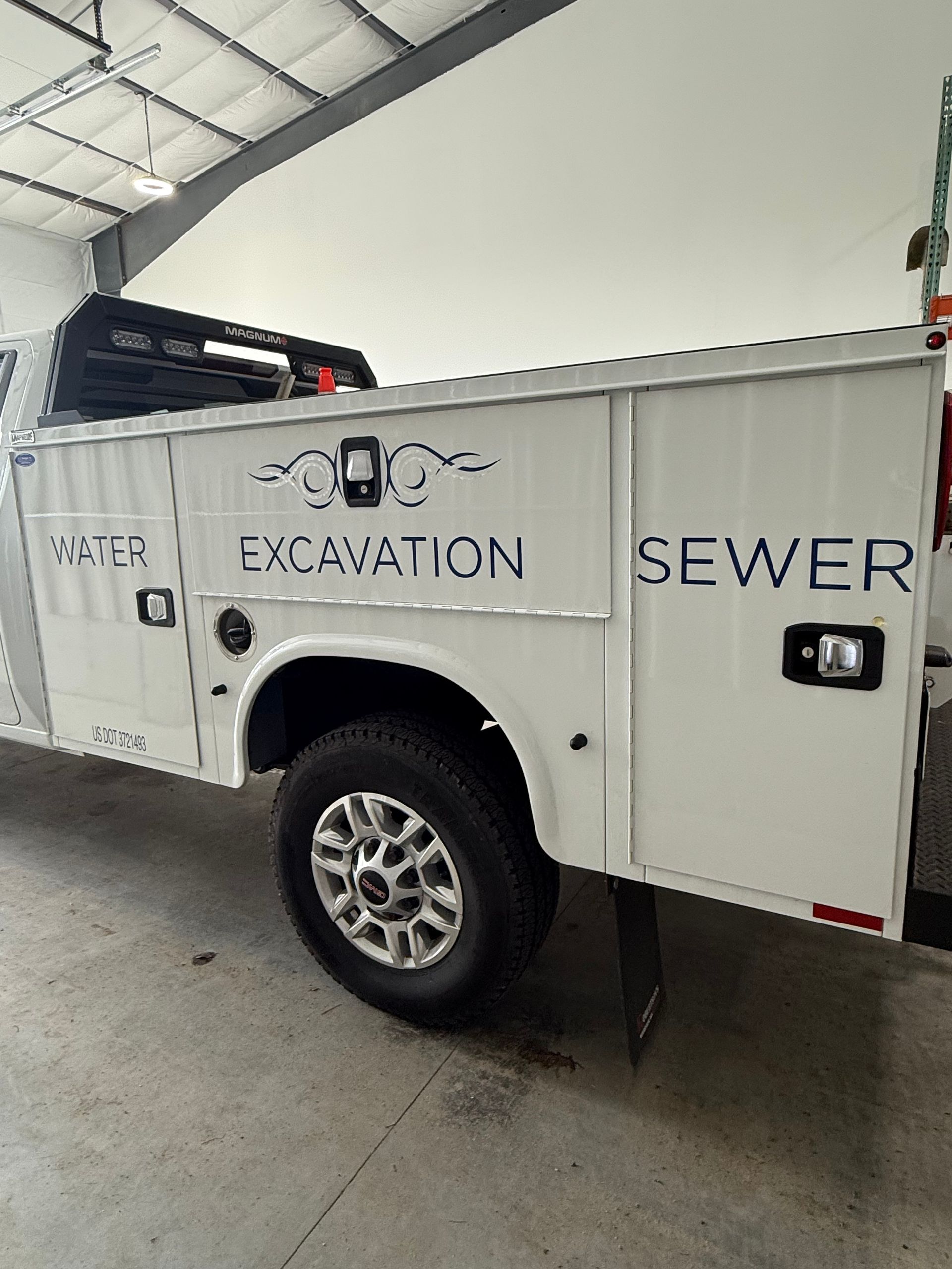 White work truck with 