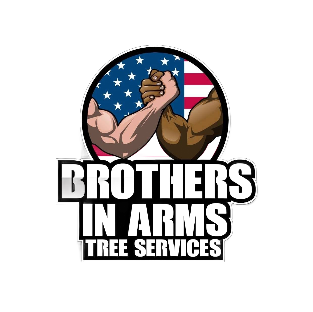 Two arms arm wrestling, with a US flag background, 