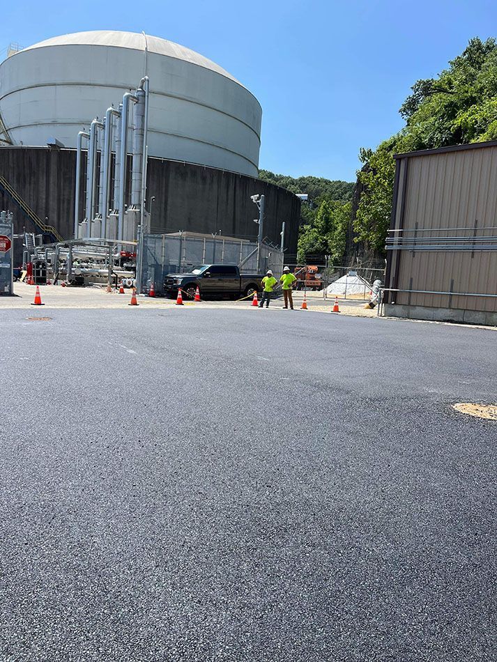 Commercial asphalt driveway