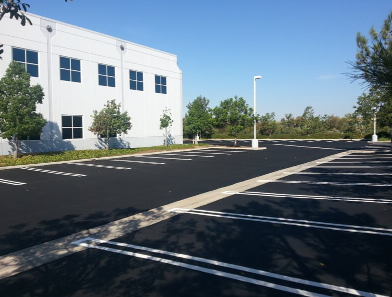 Asphalt commercial parking lot