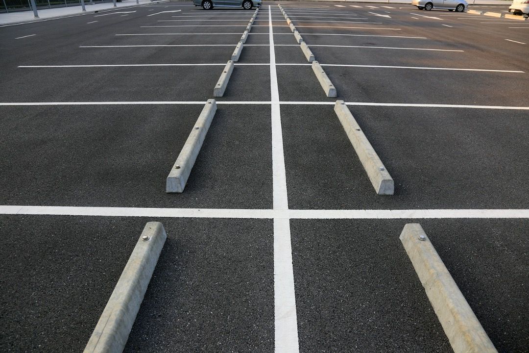 Asphalt commercial parking lot