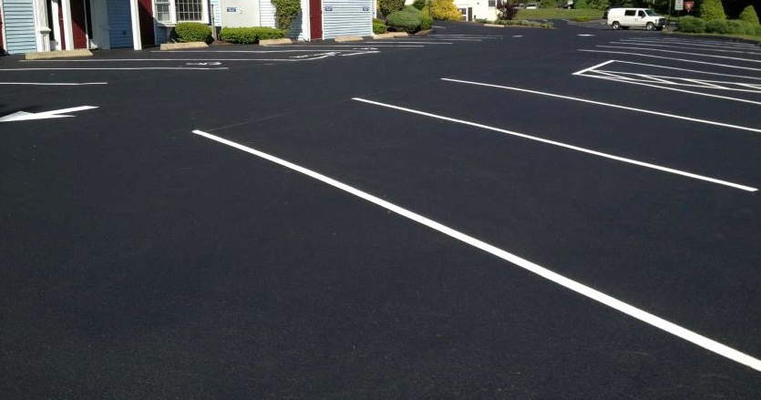Parking lot asphalt paving