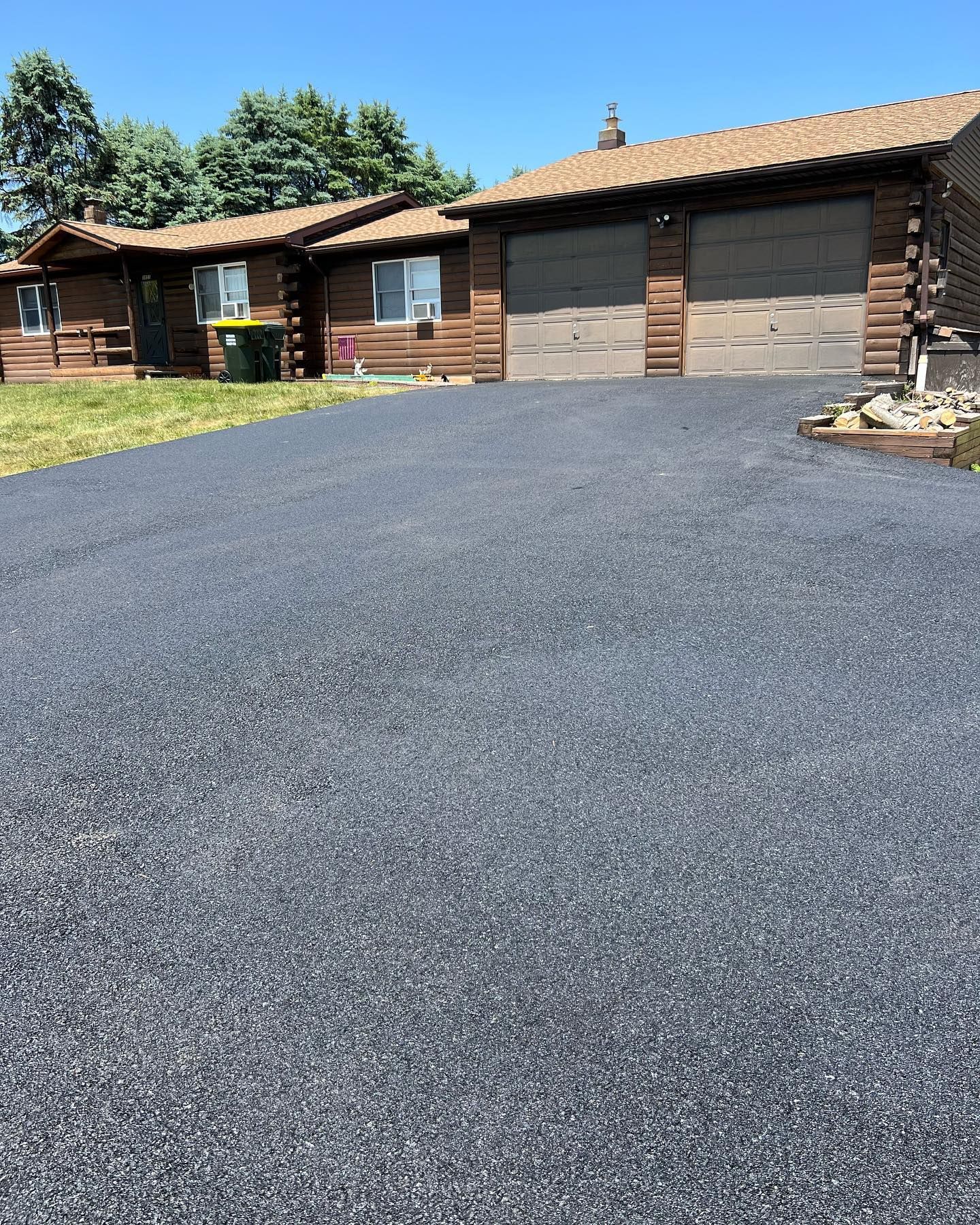 Residential asphalt driveway paving