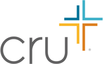 the cru logo has a cross in the middle of it .
