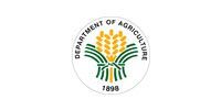 Philippine Department of Agriculture logo: white circle with text, wheat and green stalks, and the year 1898.