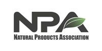 Logo for the Natural Products Association. Grey letters