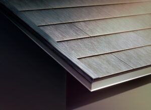 A close up of a wooden roof on a house.