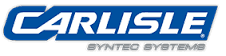 The carlisle syntec systems logo is blue and white