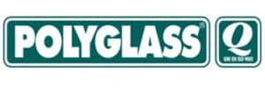 A green and white polyglass logo on a white background