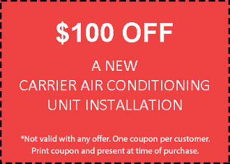 $100 Off A New Carrier Air Conditioning Unit Installation