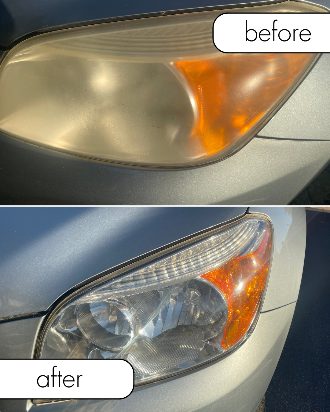 clean headlight restoration