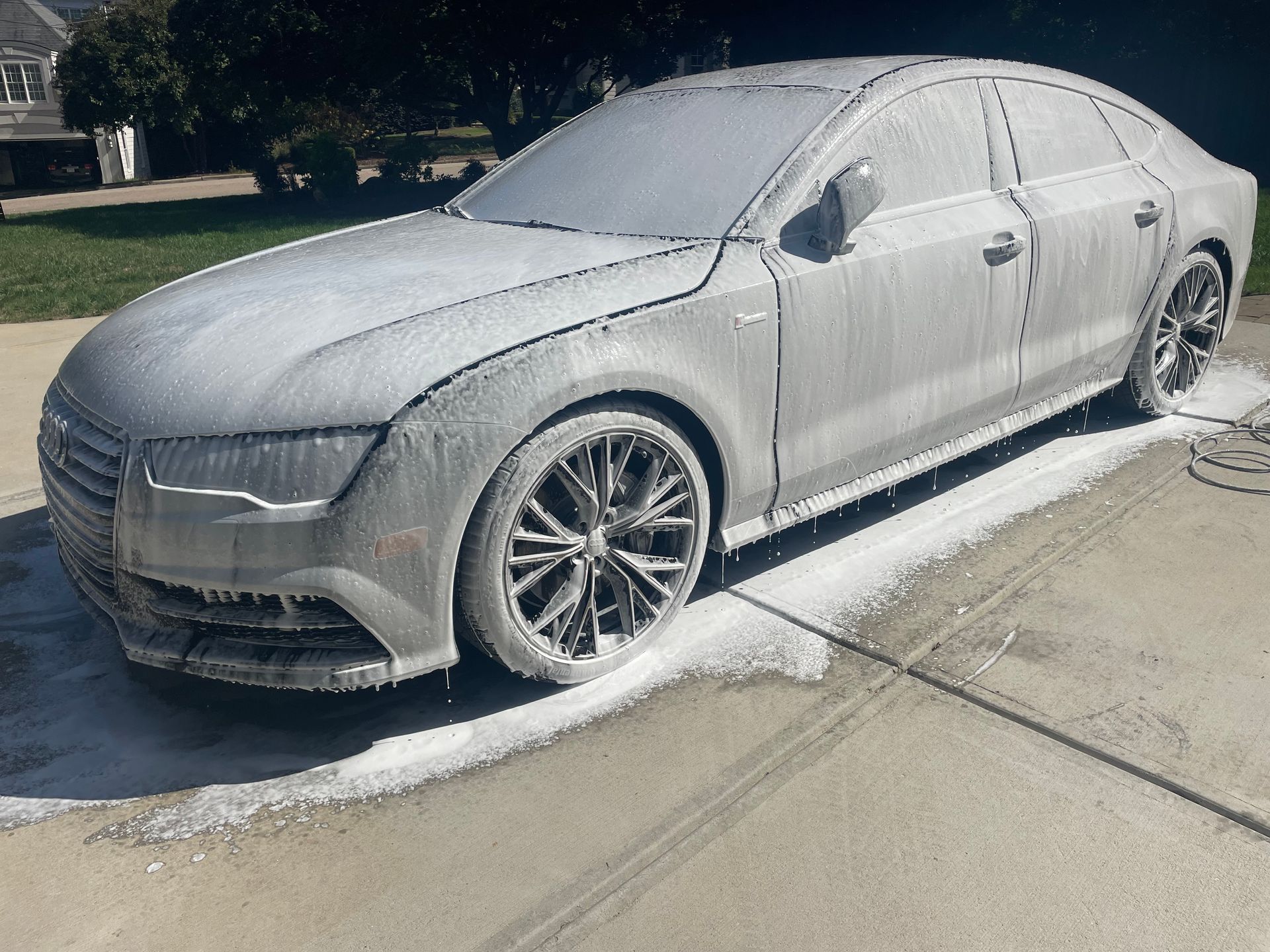 foam cannon. audi sedan. clean car.