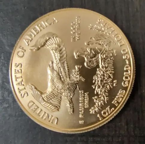 Gold coin with eagle, 
