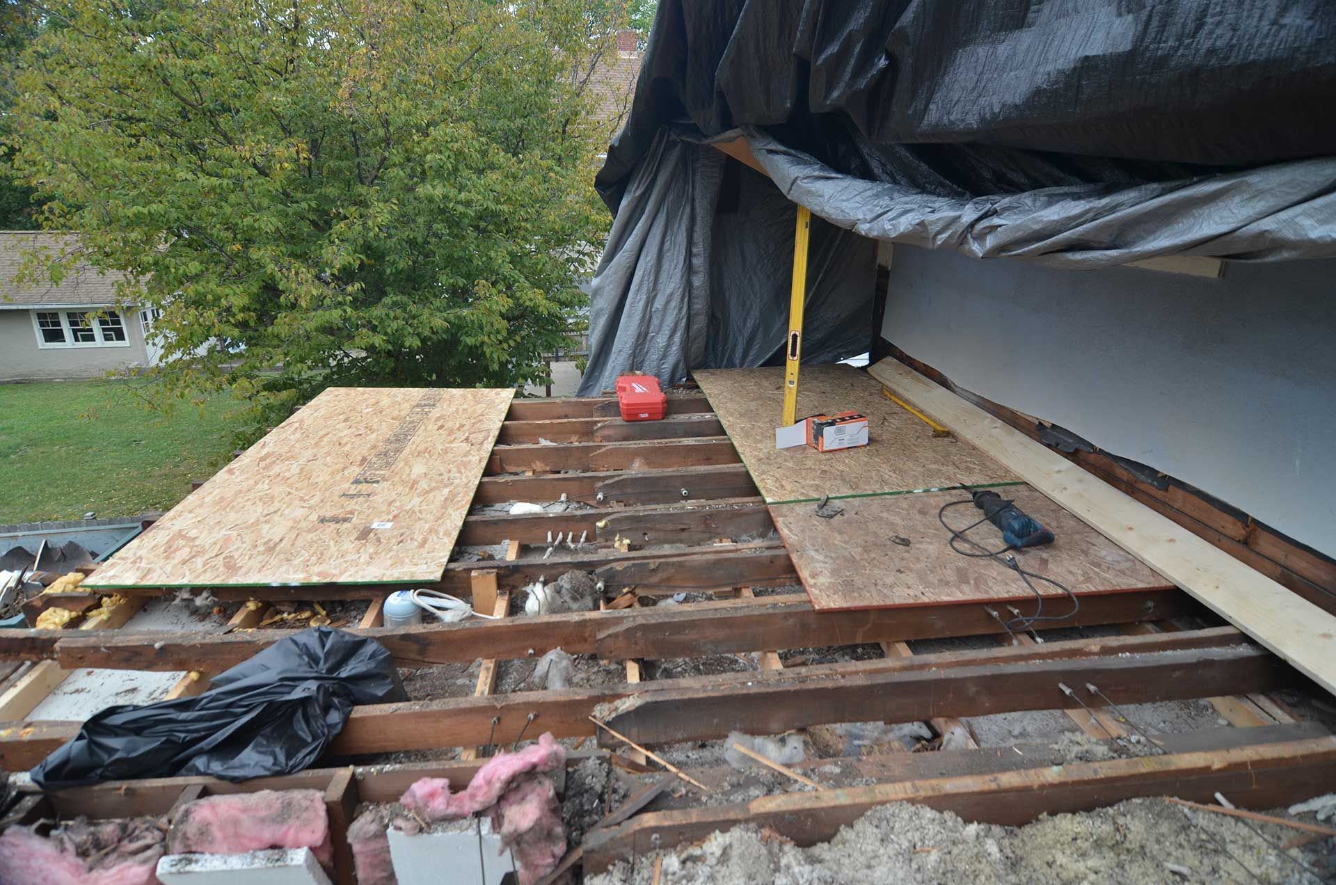 Wall and floor removal