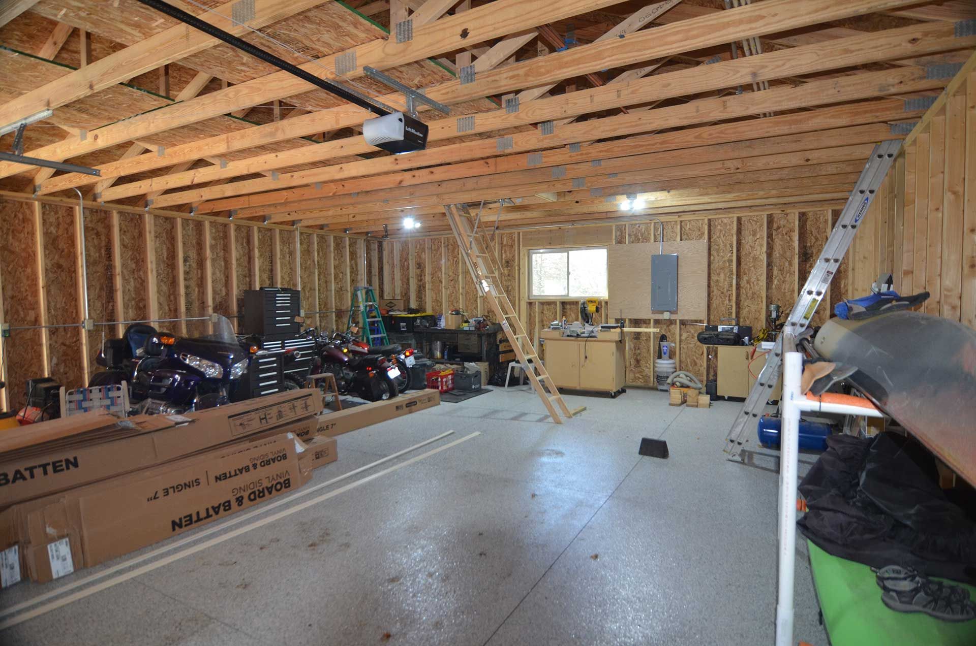 Interior of the new garage