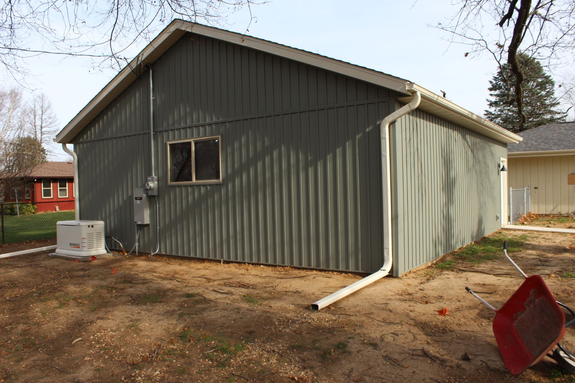 Back side of the new garage