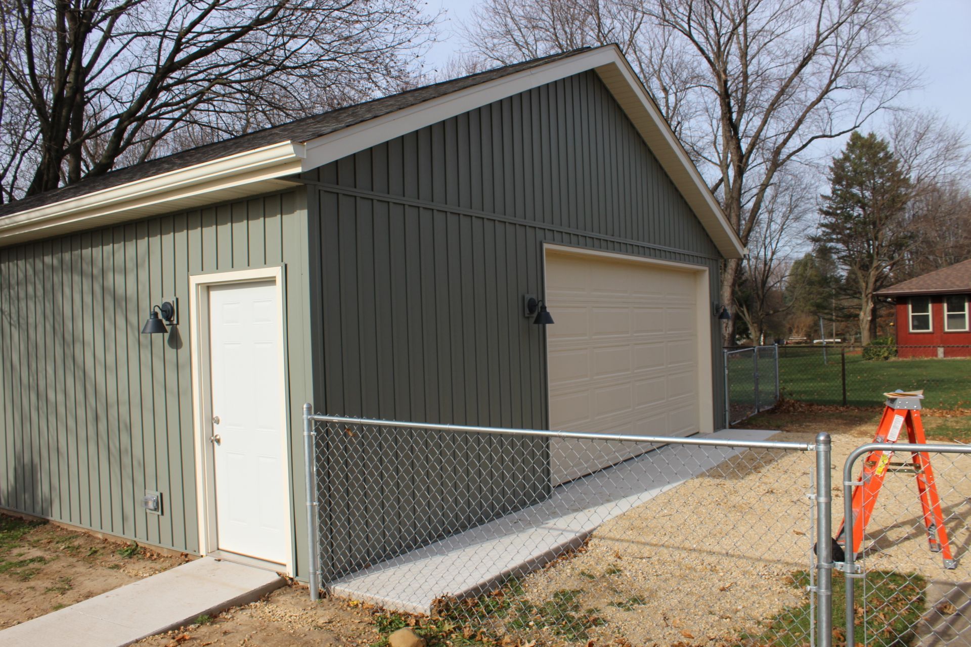 Completed garage area