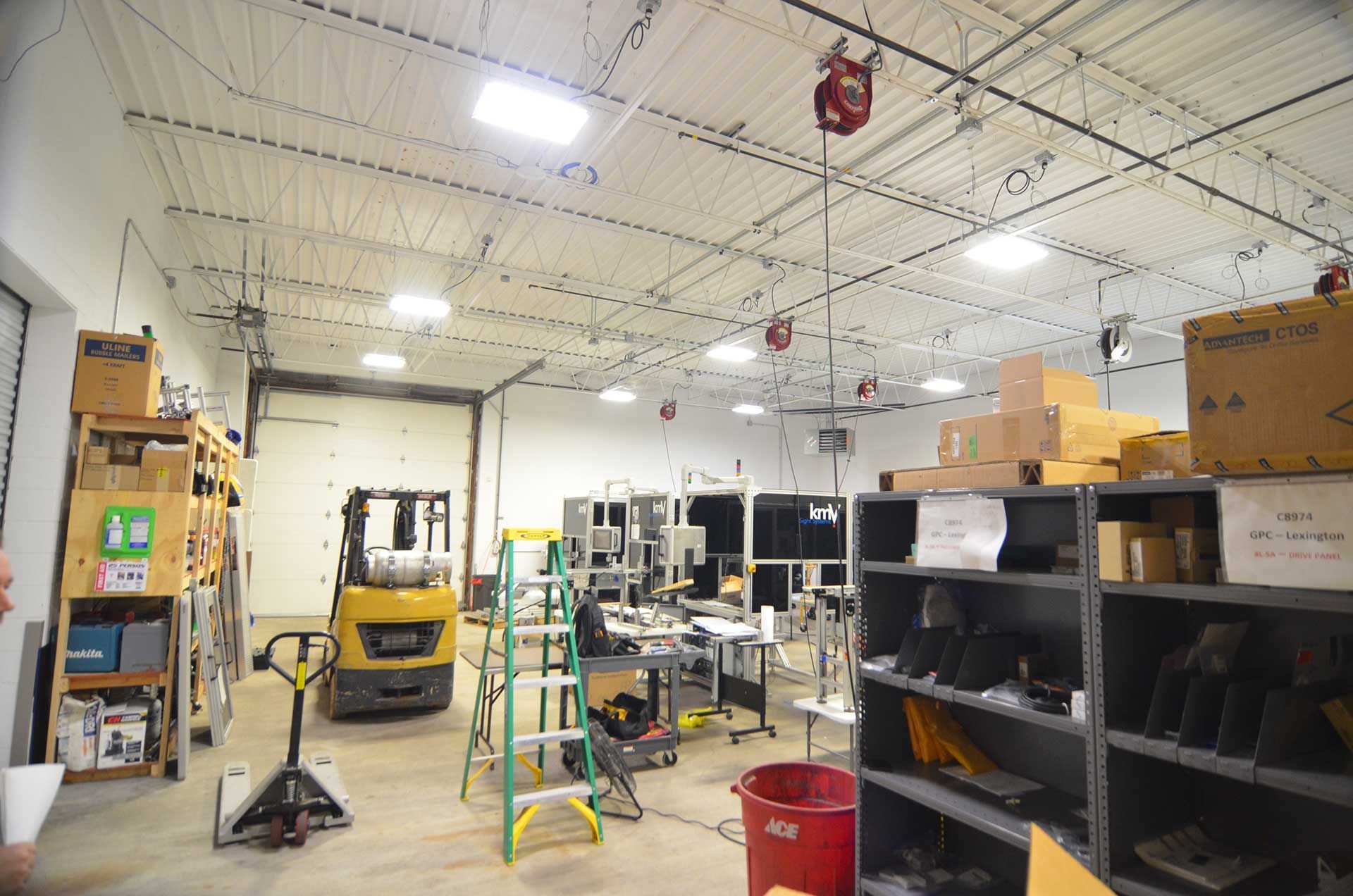 Room with construction materials