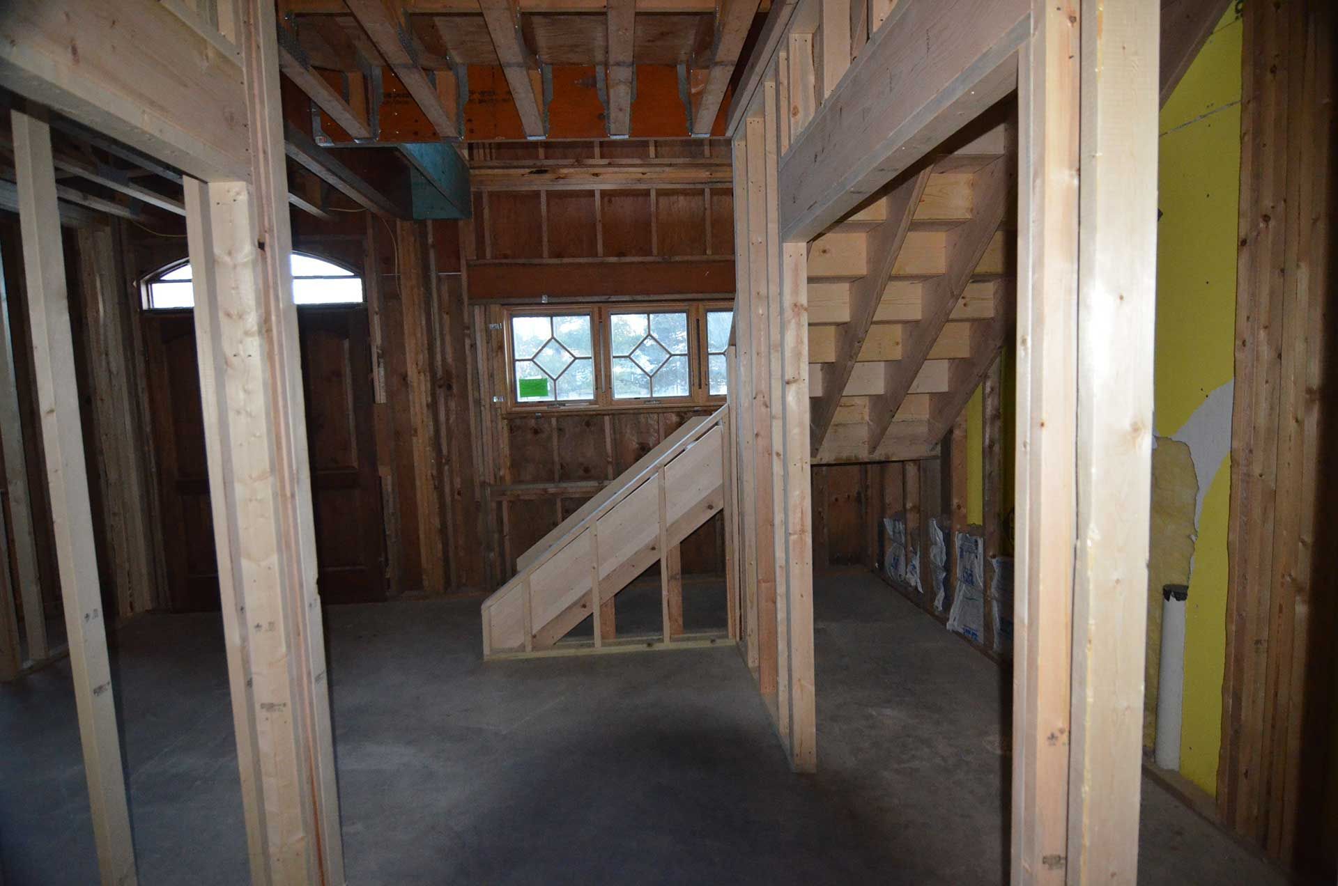 Wall frames under the stairs