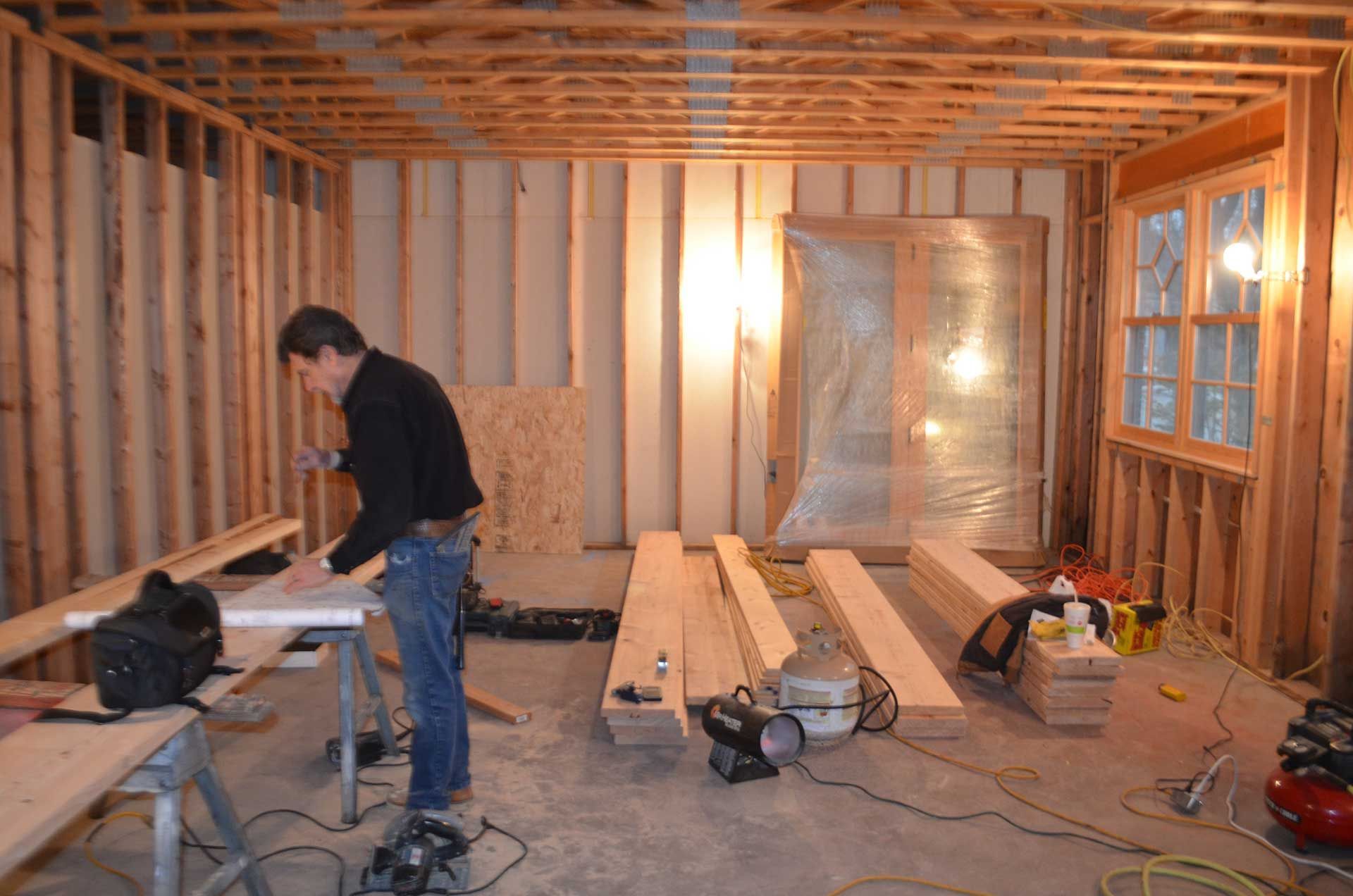 Man reading the blueprint