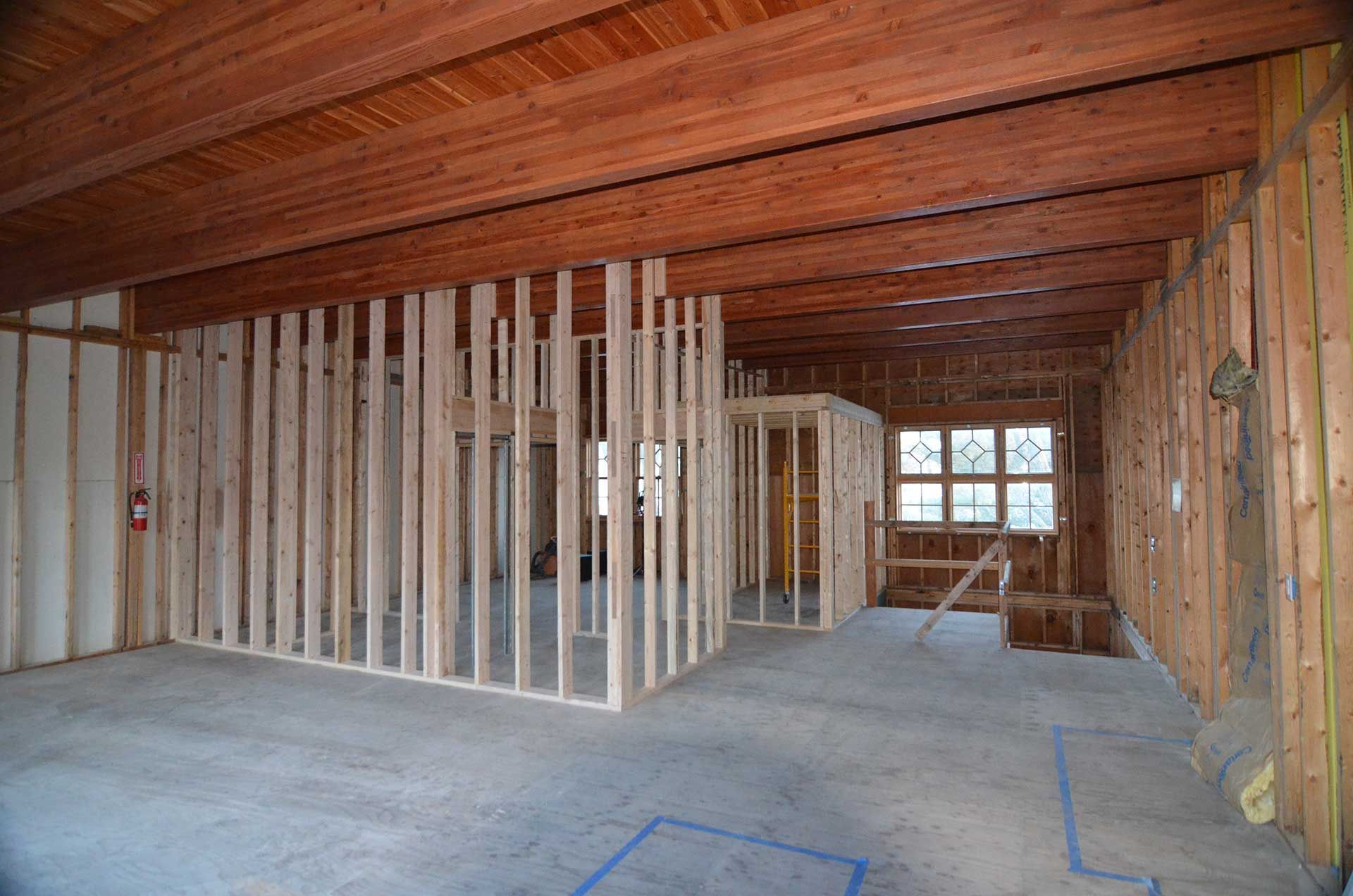 Ceiling made of wood