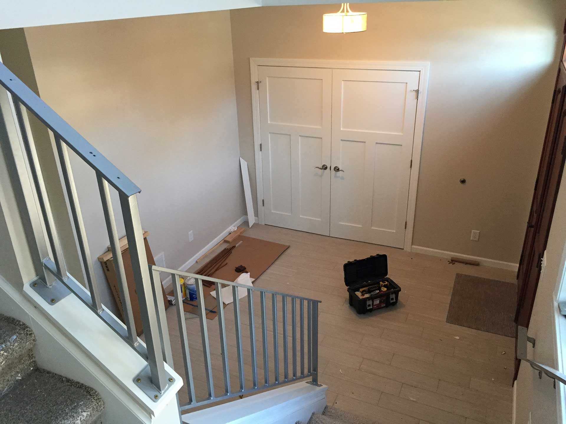 Front door under construction