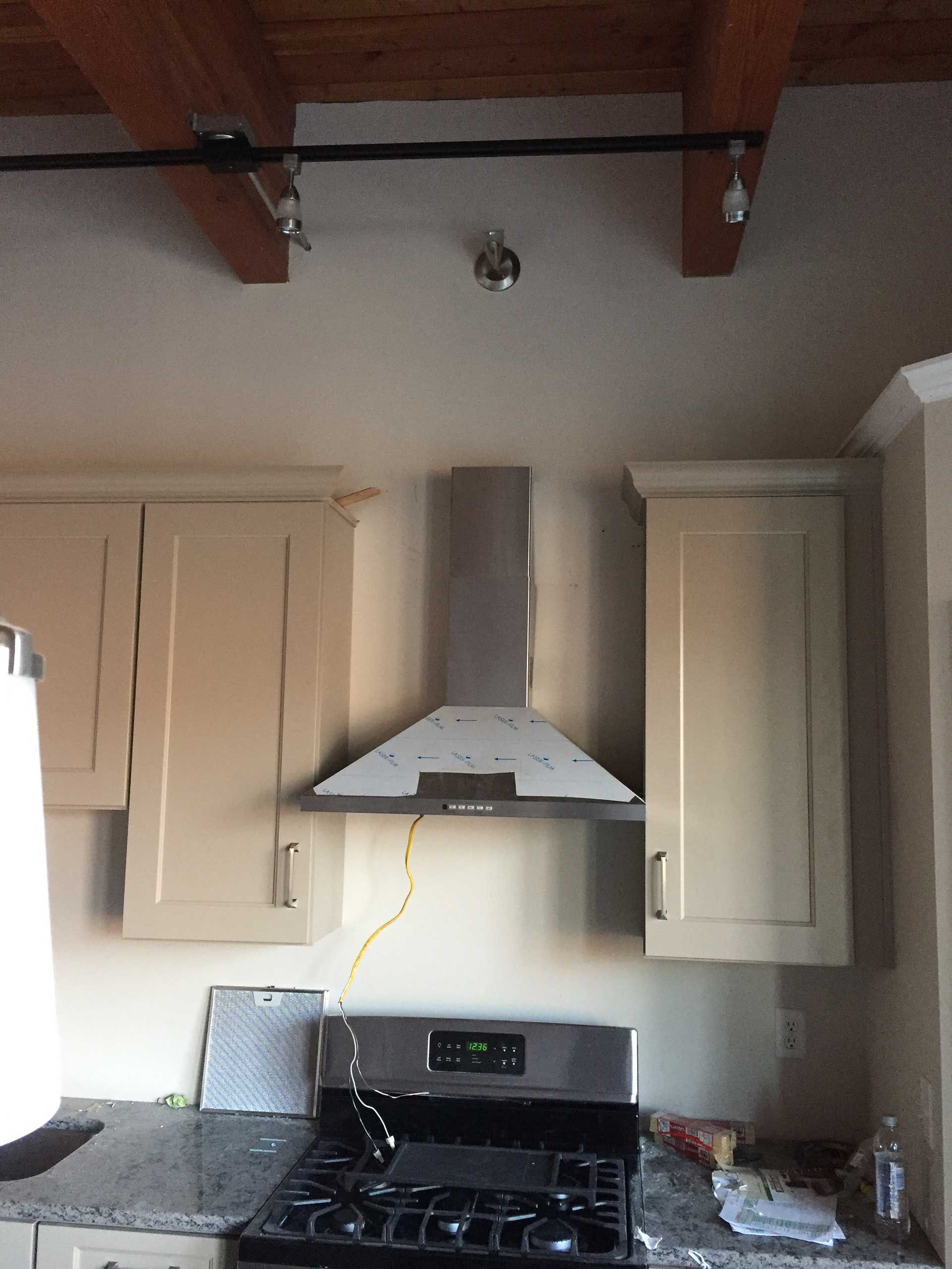 Kitchen hood installation