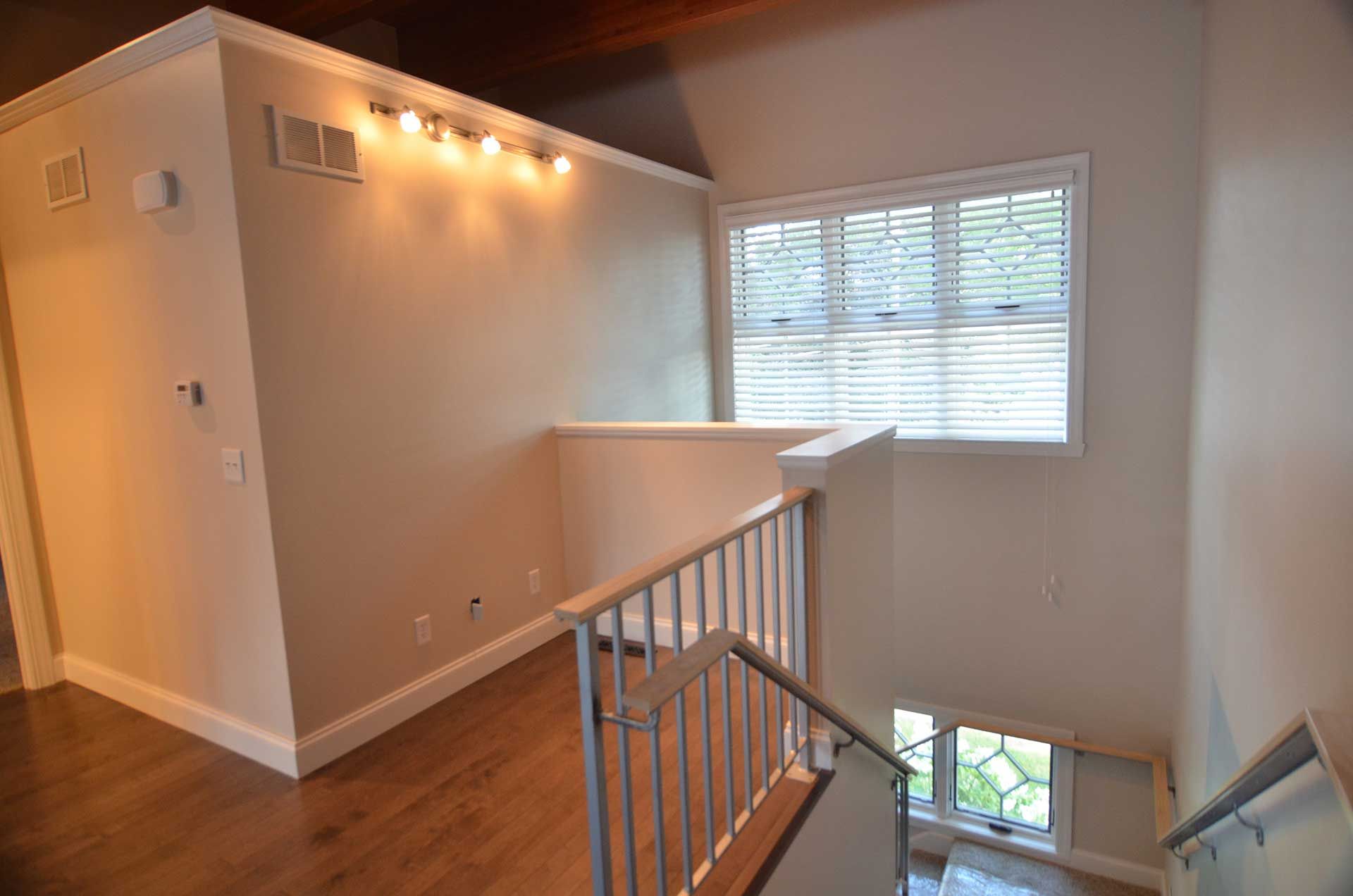Lighting fixtures at the second floor landing area