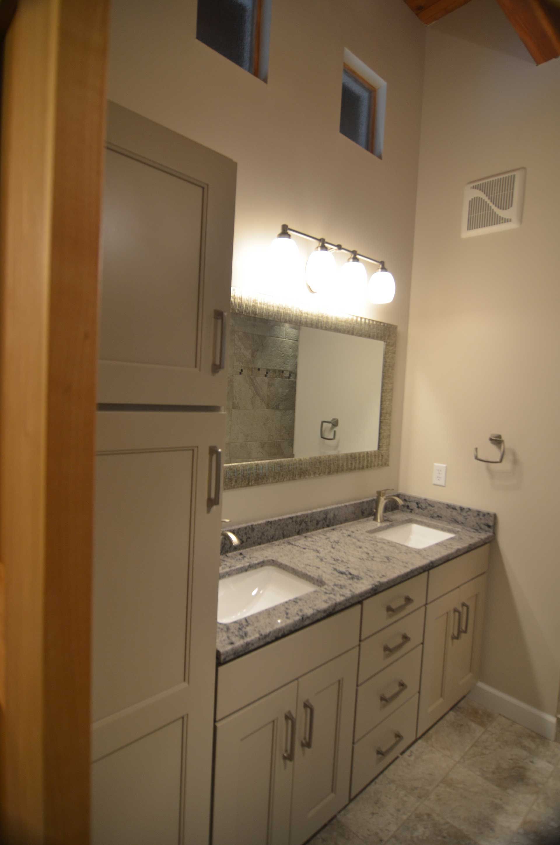 Bathroom sink with cabinets
