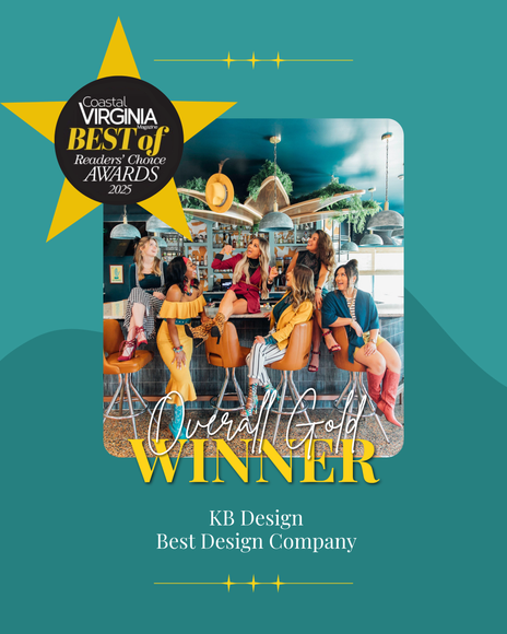 Award graphic for Virginia Best of 2023, Silver/Gold Winner: Women at a bar celebrate. Teal background.