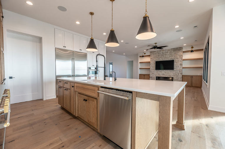 Modern kitchen with island, 