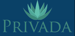 Logo for Privada with a blue agave plant above the name.