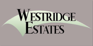 Westridge Estates logo with black text and green accents on a gray background.