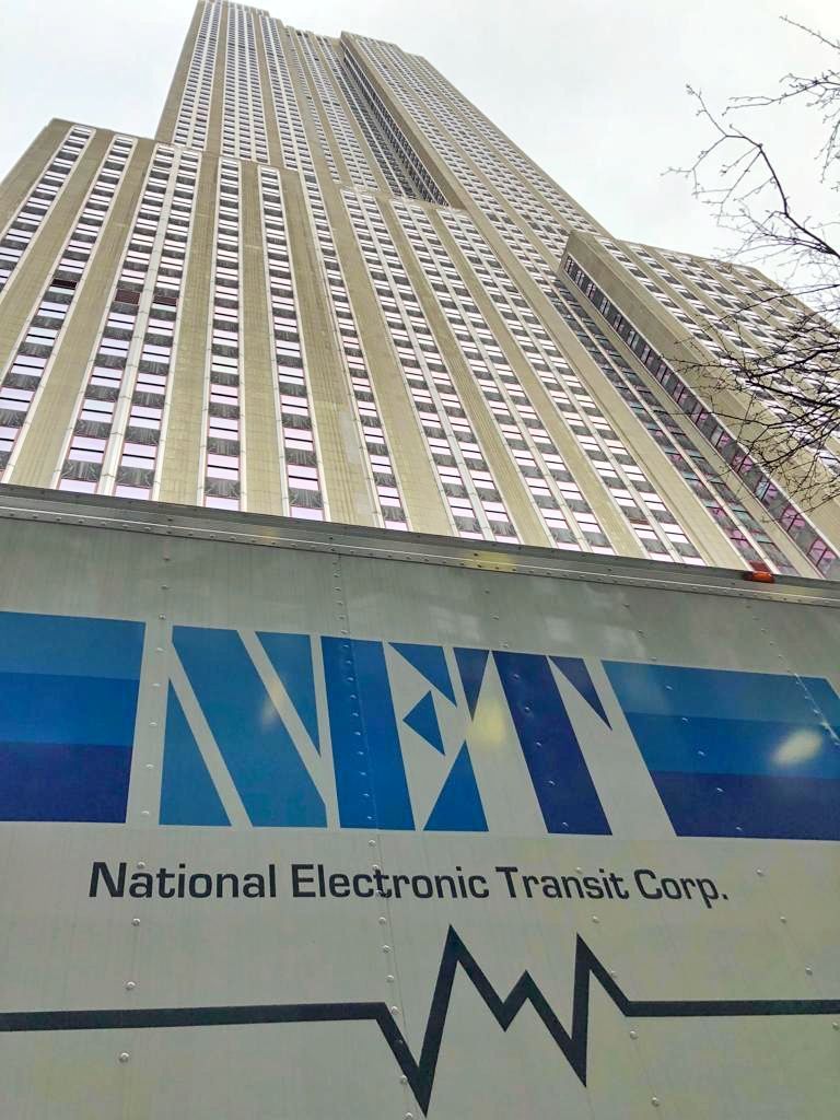 National Electronic Transit's truck at the Empire State Building