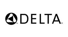 Delta Airlines logo with a black circle and triangle symbol next to the word