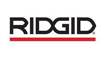 RIDGID logo: black text over red horizontal line.