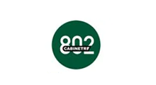 Logo for 802 Cabinetry: a green circle with