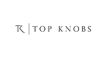 Logo for Top Knobs, text in black. The letters