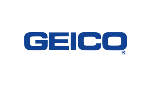 The geico logo is blue and white on a white background.