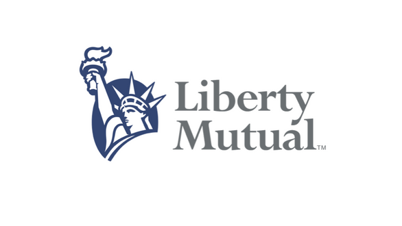 The logo for liberty mutual shows the statue of liberty holding a torch.
