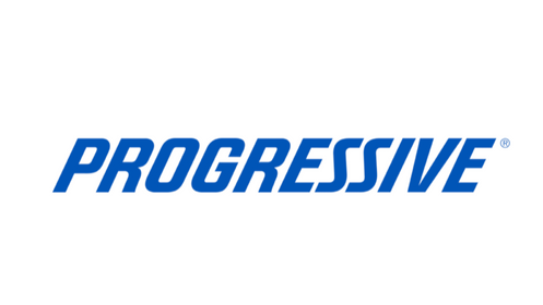 The progressive logo is blue and white on a white background.