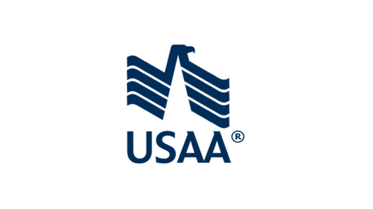 A blue usaa logo on a white background