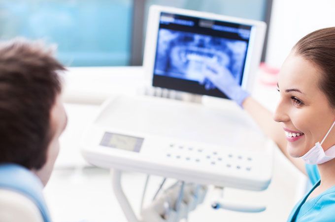 Patient with dentist