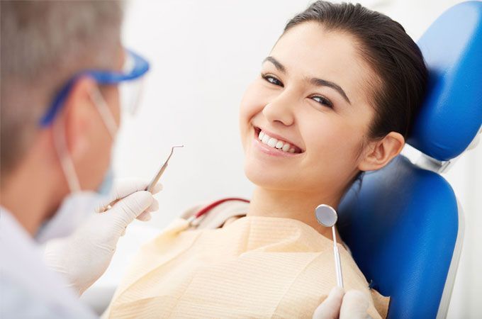 Girl having dental work