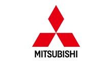 Mitsubishi logo with three red diamonds above black wordmark on a white background