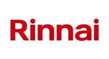 Red Rinnai logo on a white background