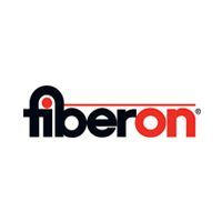 Fiberon logo in black and red with a thin red line above the wordmark