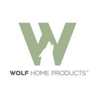 Wolf Home Products logo with green “W” and wolf silhouette above gray text.