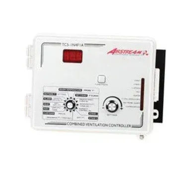White Astral ventilator control unit with display, dial, and side switch